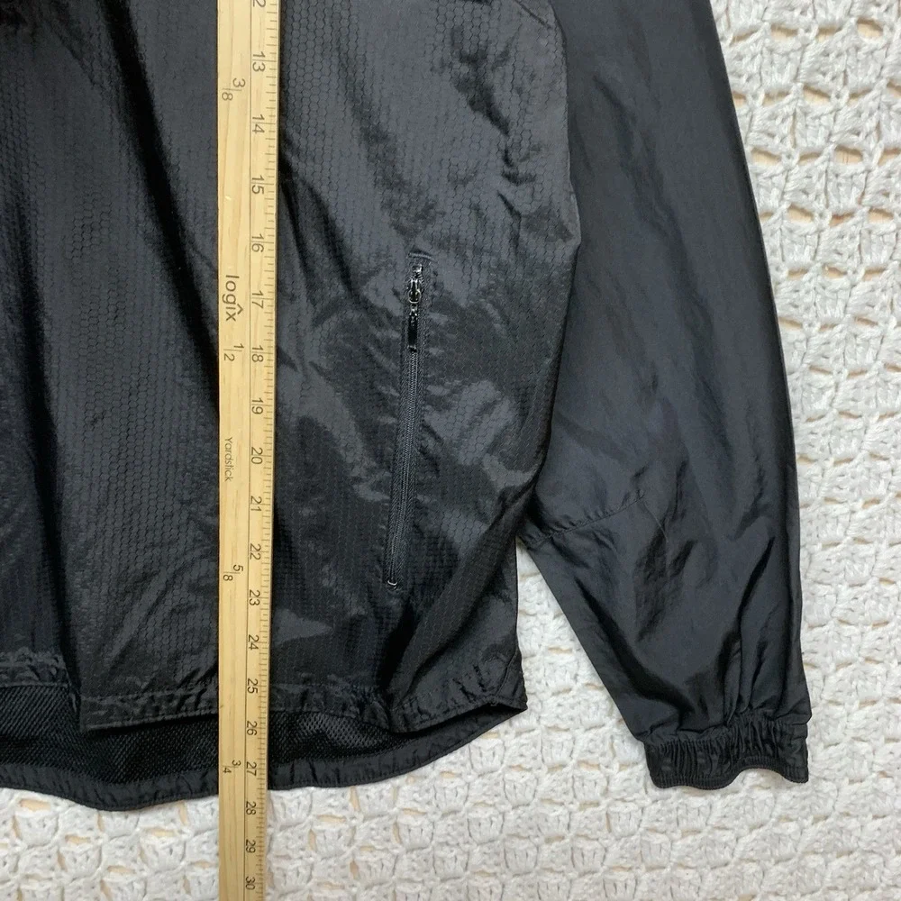 Adidas Windbreaker Pullover Mens Size‎ M Black 1/4 zip Long Sleeve Zip Pockets